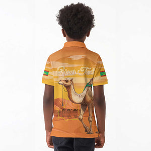 Mauritania Sahara Personalized Kid Polo Shirt Camel With Map - African Pride
