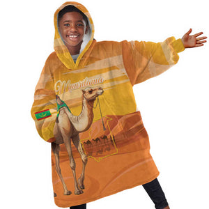 Mauritania Sahara Personalized Kid Wearable Blanket Hoodie Camel With Map - African Pride