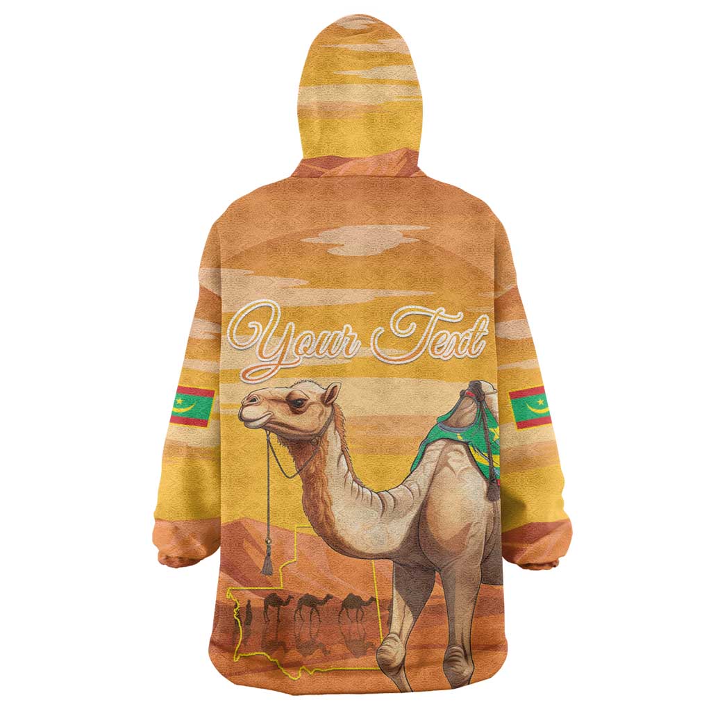 Mauritania Sahara Personalized Kid Wearable Blanket Hoodie Camel With Map - African Pride