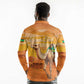 Mauritania Sahara Personalized Long Sleeve Polo Shirt Camel With Map - African Pride