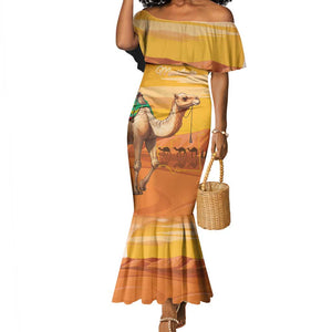 Mauritania Sahara Personalized Mermaid Dress Camel With Map - African Pride