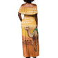 Mauritania Sahara Personalized Off Shoulder Maxi Dress Camel With Map - African Pride