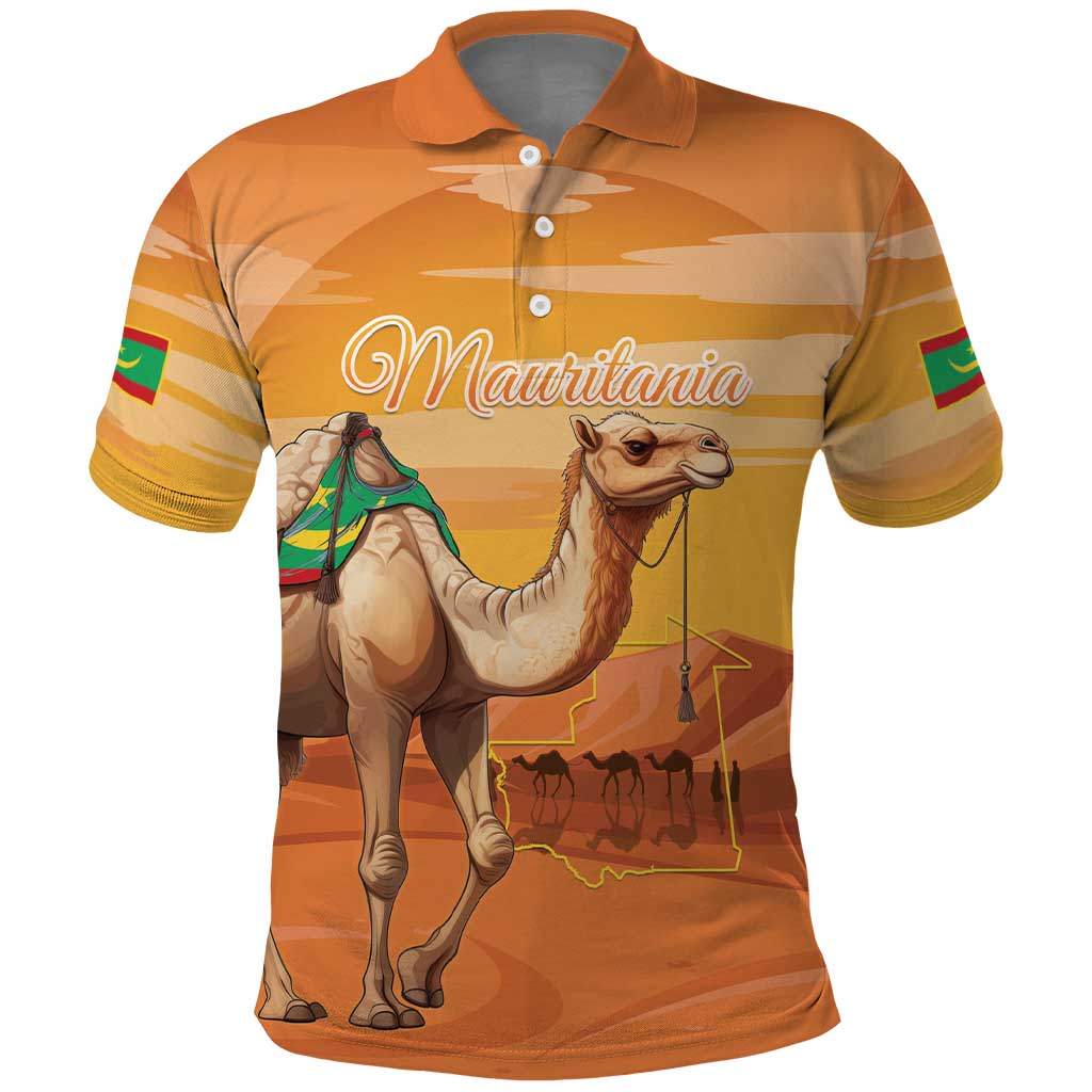 Mauritania Sahara Personalized Polo Shirt Camel With Map - African Pride