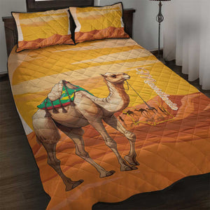 Mauritania Sahara Quilt Bed Set Camel With Map - African Pride