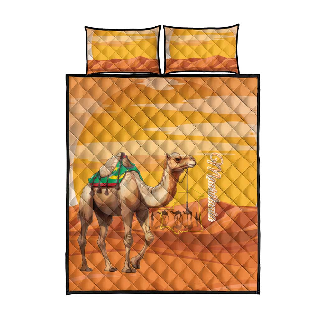 Mauritania Sahara Quilt Bed Set Camel With Map - African Pride