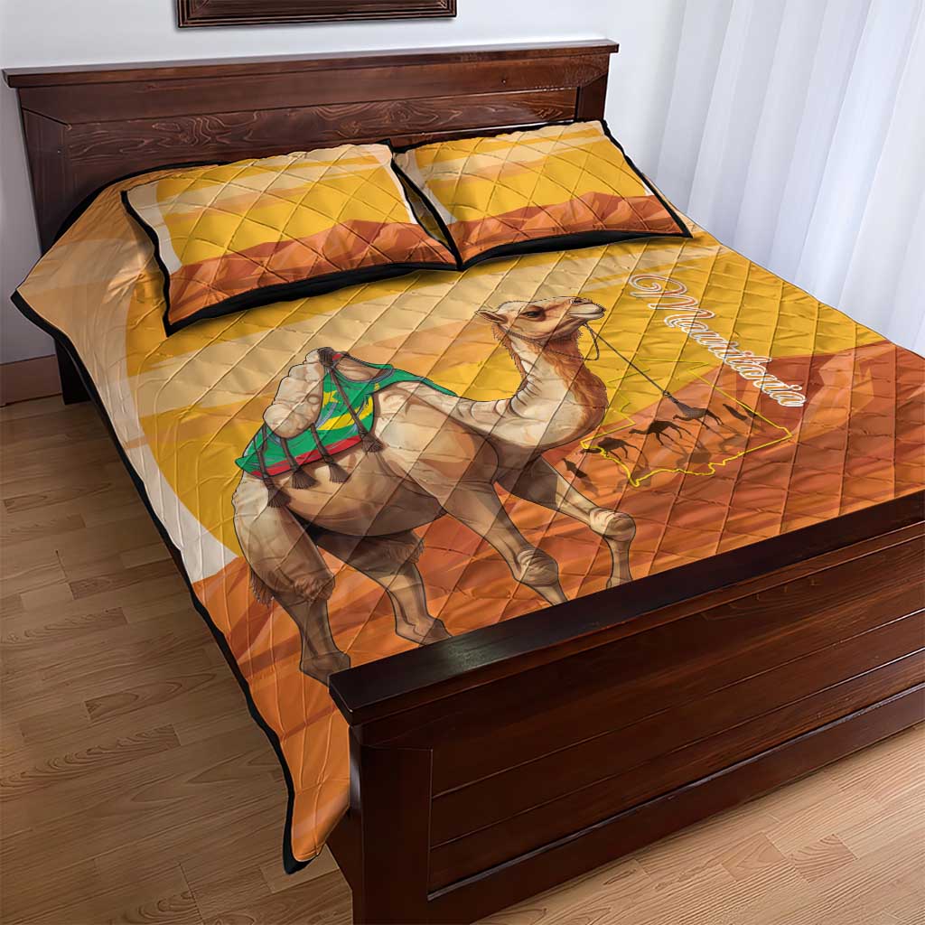 Mauritania Sahara Quilt Bed Set Camel With Map - African Pride