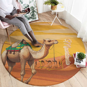 Mauritania Sahara Round Carpet Camel With Map - African Pride