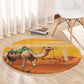 Mauritania Sahara Round Carpet Camel With Map - African Pride