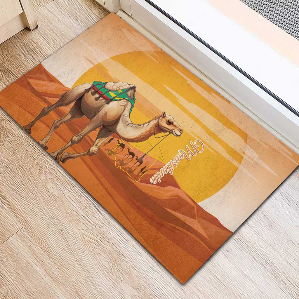 Mauritania Sahara Rubber Doormat Camel With Map - African Pride
