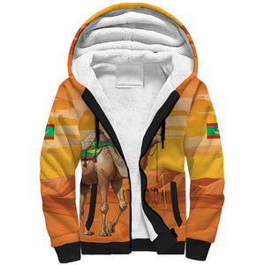 Mauritania Sahara Personalized Sherpa Hoodie Camel With Map - African Pride