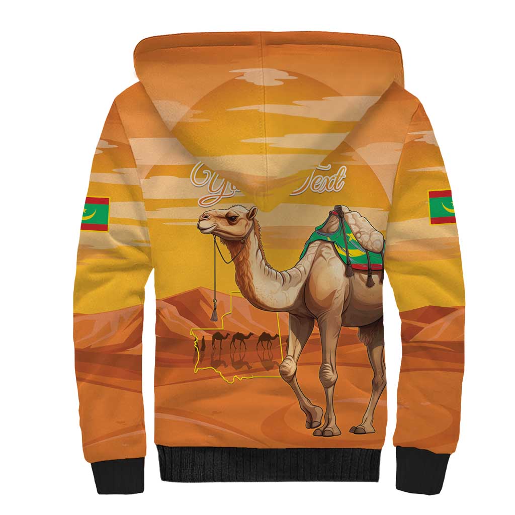 Mauritania Sahara Personalized Sherpa Hoodie Camel With Map - African Pride