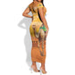Mauritania Sahara Personalized Short Sleeve Bodycon Dress Camel With Map - African Pride