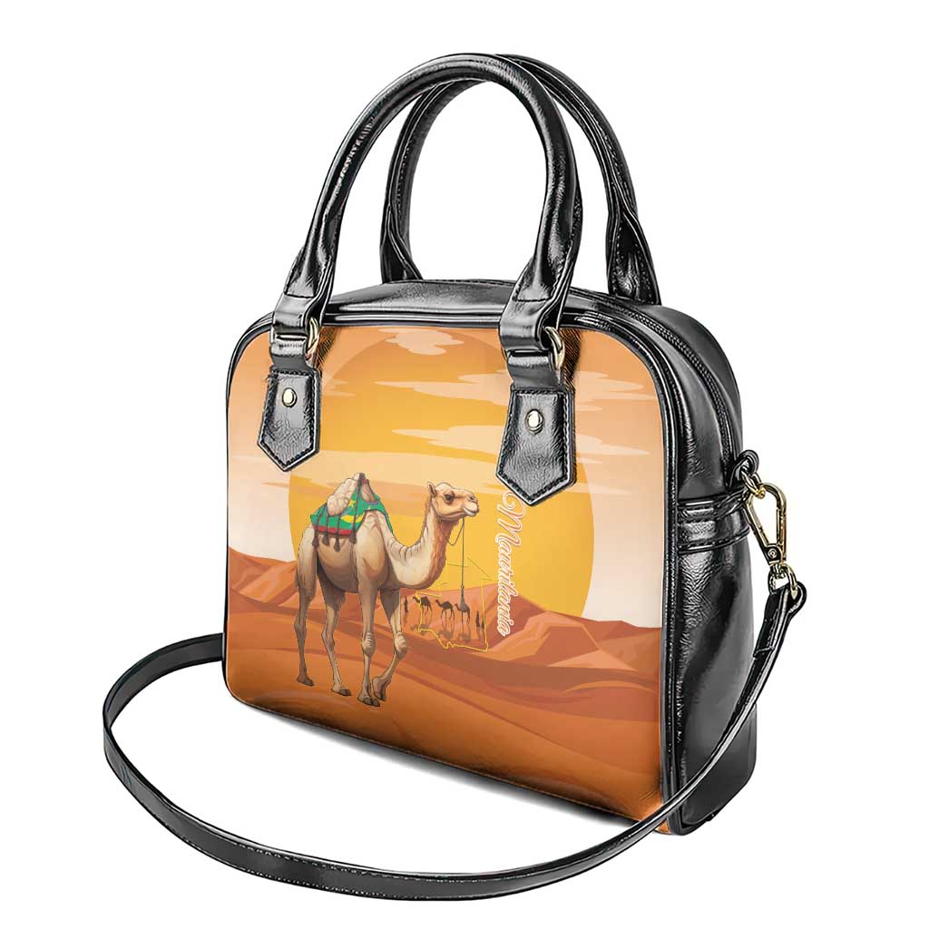 Mauritania Sahara Shoulder Handbag Camel With Map - African Pride