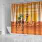 Mauritania Sahara Shower Curtain Camel With Map - African Pride