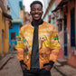 Mauritania Sahara Personalized Sleeve Zip Bomber Jacket Camel With Map - African Pride