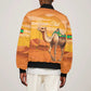 Mauritania Sahara Personalized Sleeve Zip Bomber Jacket Camel With Map - African Pride