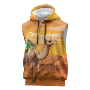 Mauritania Sahara Personalized Sleeveless Hoodie Camel With Map - African Pride