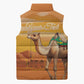 Personalized Mauritania Sahara Sleeveless Puffer Jacket Camel With Map