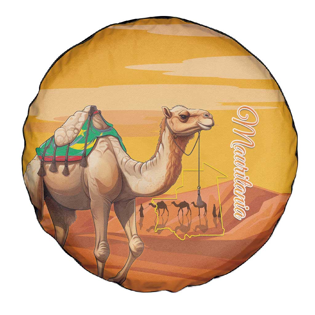 Mauritania Sahara Spare Tire Cover Camel With Map - African Pride