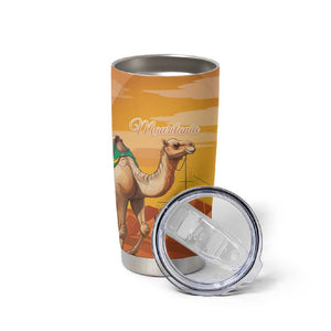 Mauritania Sahara Personalized Tumbler Cup Camel With Map - African Pride
