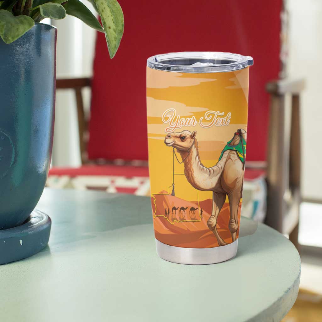 Mauritania Sahara Personalized Tumbler Cup Camel With Map - African Pride