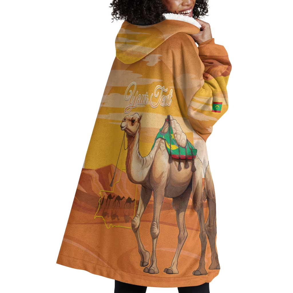 Mauritania Sahara Personalized Wearable Blanket Hoodie Camel With Map - African Pride