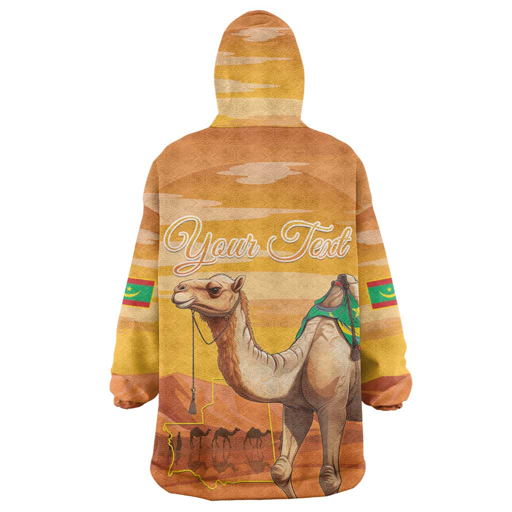 Mauritania Sahara Personalized Wearable Blanket Hoodie Camel With Map - African Pride