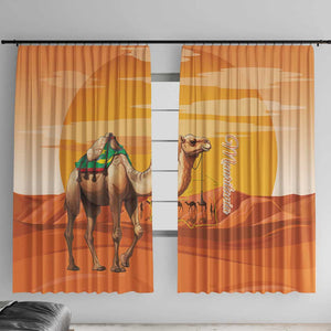 Mauritania Sahara Window Curtain Camel With Map - African Pride
