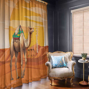 Mauritania Sahara Window Curtain Camel With Map - African Pride