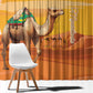 Mauritania Sahara Window Curtain Camel With Map - African Pride