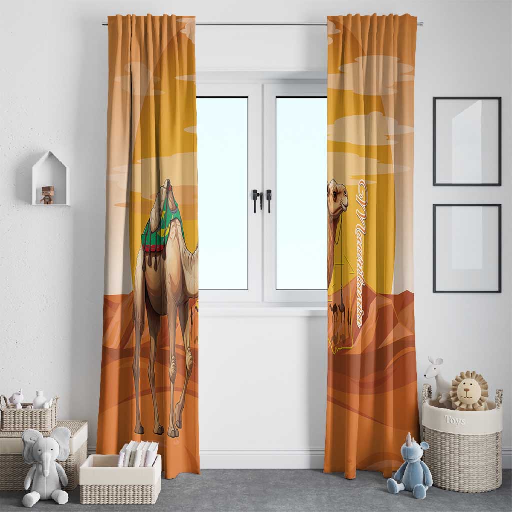 Mauritania Sahara Window Curtain Camel With Map - African Pride