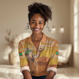 Mauritania Sahara Personalized Women Casual Shirt Camel With Map - African Pride
