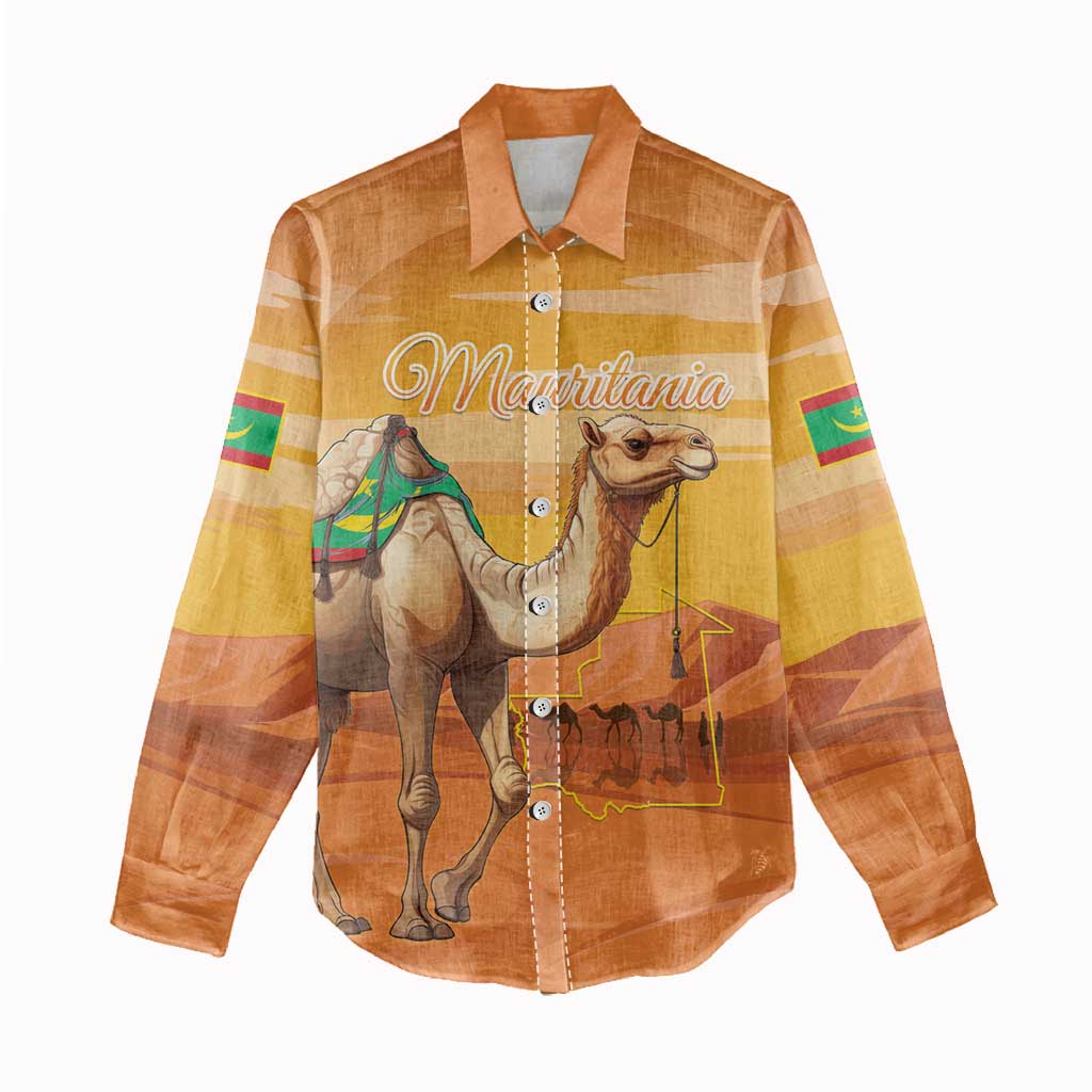 Mauritania Sahara Personalized Women Casual Shirt Camel With Map - African Pride