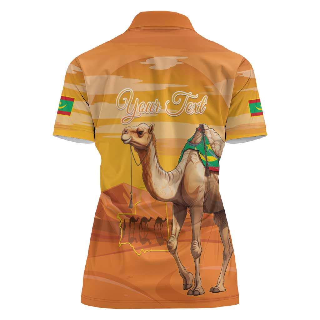 Mauritania Sahara Personalized Women Polo Shirt Camel With Map - African Pride