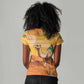 Mauritania Sahara Personalized Women V-Neck T-Shirt Camel With Map - African Pride