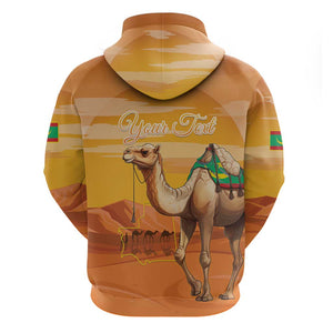 Mauritania Sahara Personalized Zip Hoodie Camel With Map - African Pride