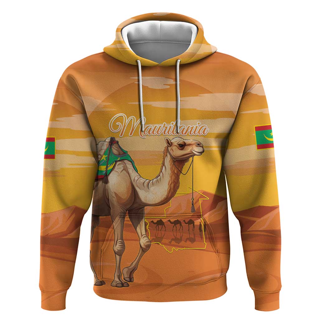 Mauritania Sahara Personalized Zip Hoodie Camel With Map - African Pride