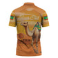Personalized Mauritania Sahara Zipper Polo Shirt Camel With Map