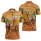 Personalized Mauritania Sahara Zipper Polo Shirt Camel With Map