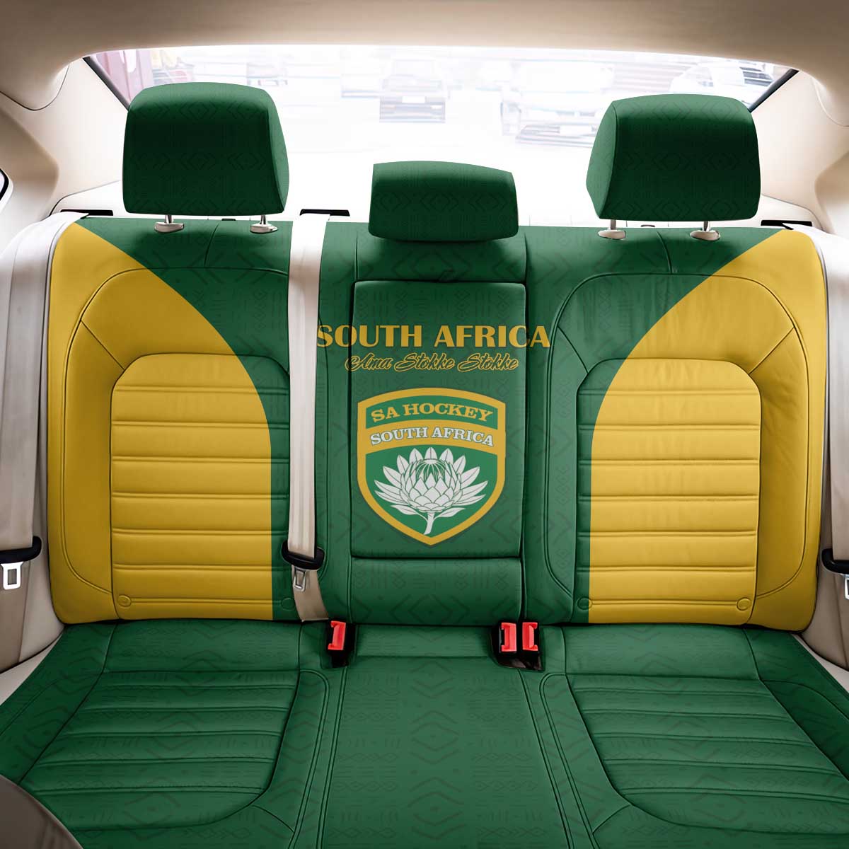 South Africa Hockey Back Car Seat Cover Come On Ama Stokke Stokke - African Pride