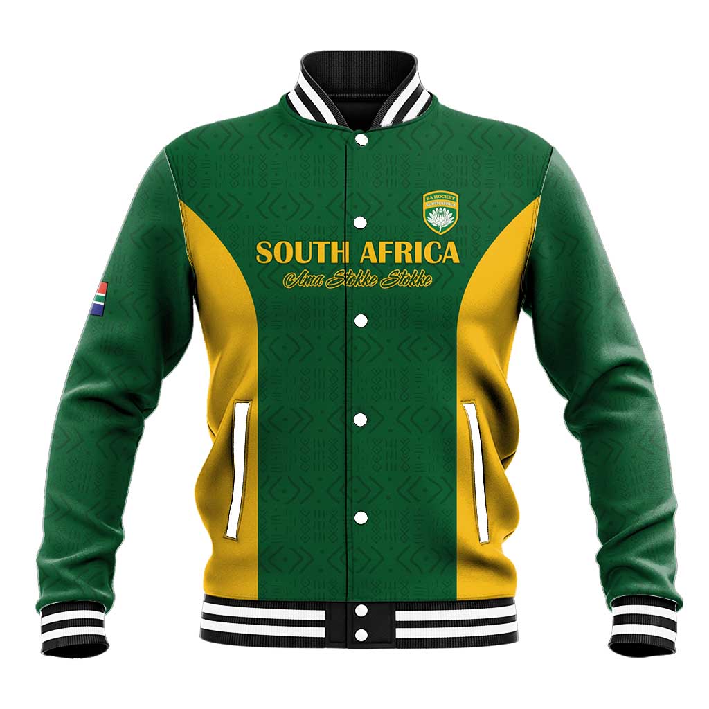 South Africa Hockey Custom Baseball Jacket Come On Ama Stokke Stokke - African Pride
