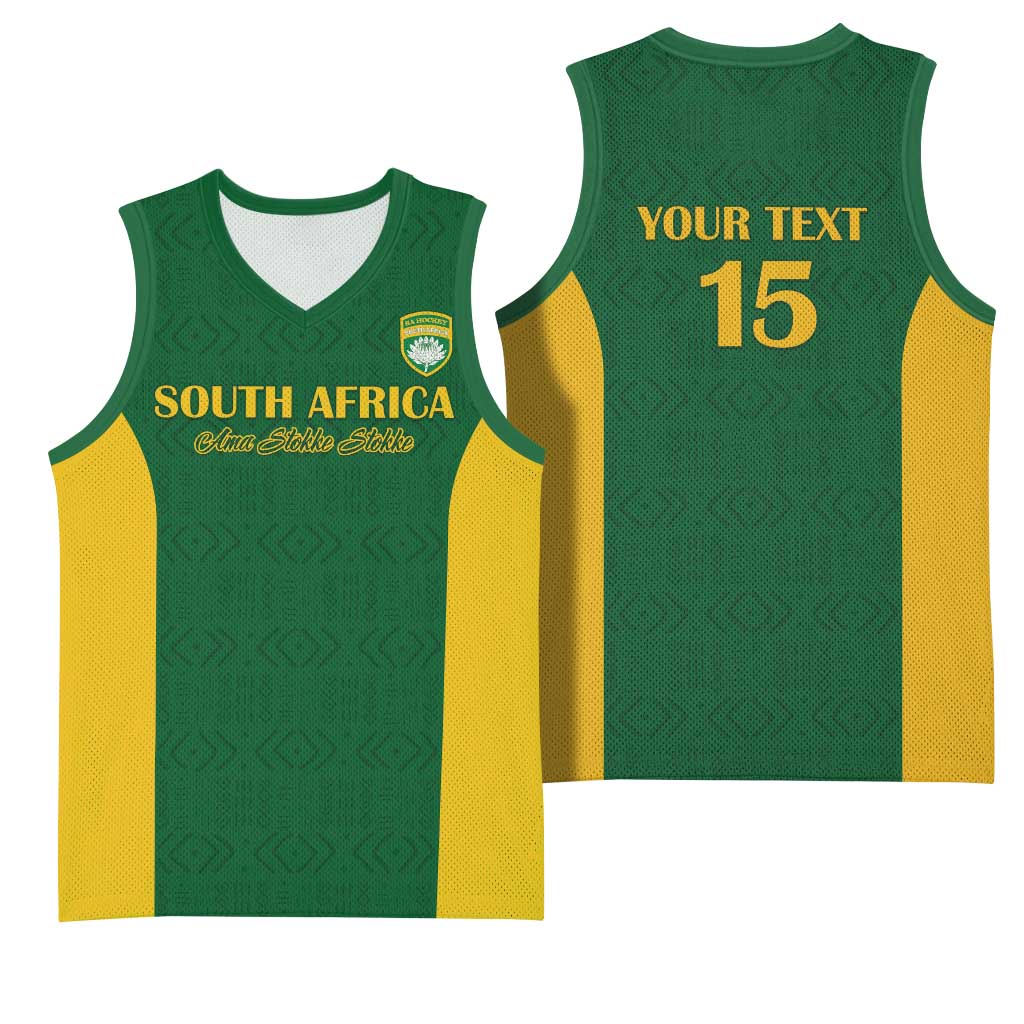 South Africa Hockey Custom Basketball Jersey Come On Ama Stokke Stokke - African Pride