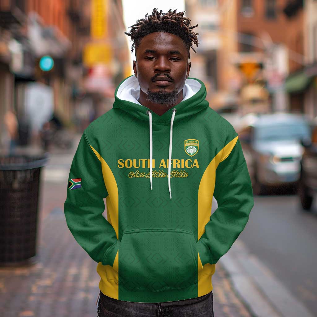 South Africa Hockey Custom Hoodie Come On Ama Stokke Stokke - African Pride