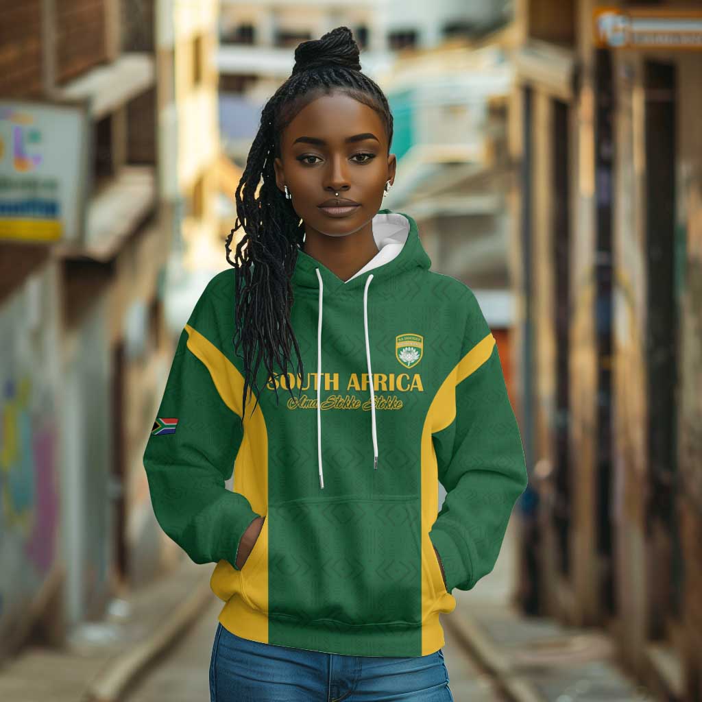 South Africa Hockey Custom Hoodie Come On Ama Stokke Stokke - African Pride