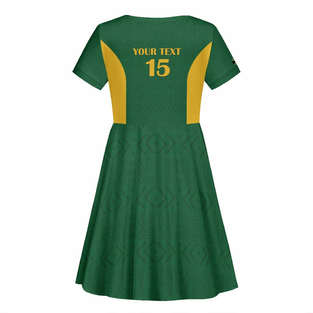 South Africa Hockey Custom Kid Short Sleeve Dress Come On Ama Stokke Stokke - African Pride