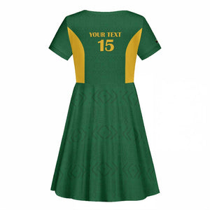 South Africa Hockey Custom Kid Short Sleeve Dress Come On Ama Stokke Stokke - African Pride