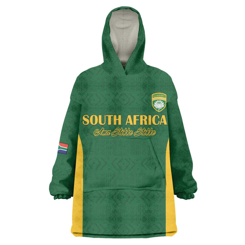 South Africa Hockey Custom Kid Wearable Blanket Hoodie Come On Ama Stokke Stokke - African Pride
