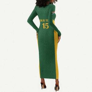 South Africa Hockey Custom Long Sleeve Bodycon Dress Come On Ama Stokke Stokke - African Pride