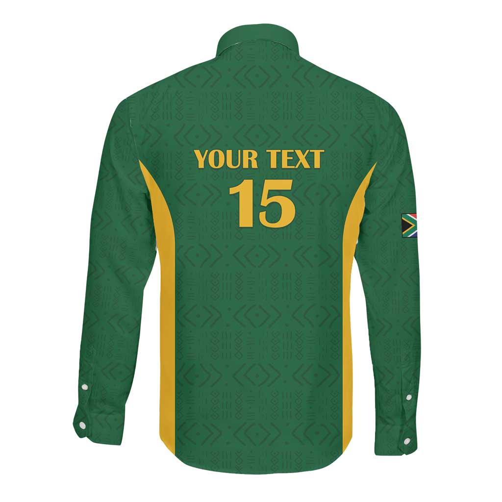 South Africa Hockey Custom Long Sleeve Button Shirt Come On Ama Stokke Stokke - African Pride