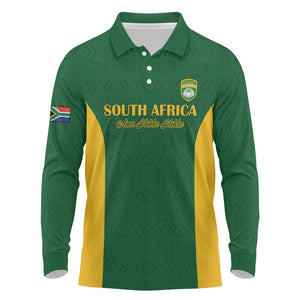 South Africa Hockey Custom Long Sleeve Polo Shirt Come On Ama Stokke Stokke - African Pride